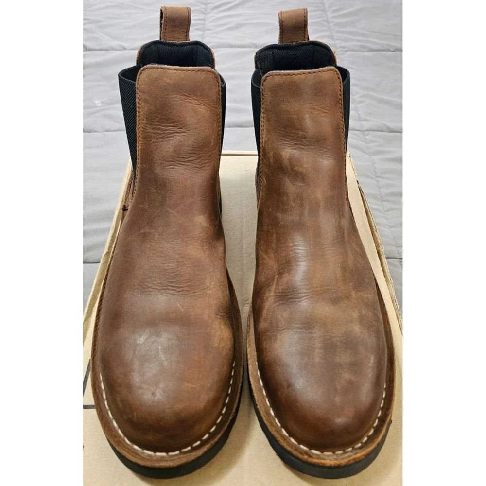 Danner® (Men's 11 WIDE) Bull Run™ STEEL TOE Chelsea Boots in Tobacco - $250